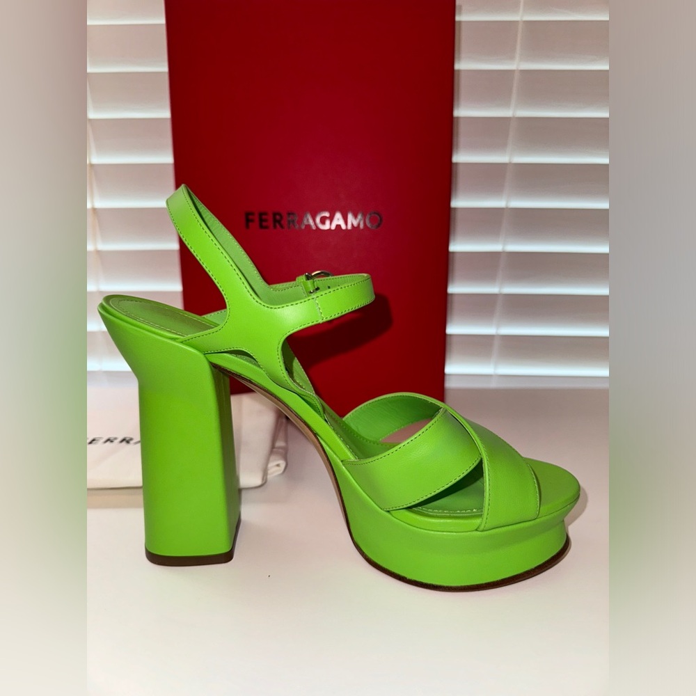 Ferragamo Sonya Heel in Lime